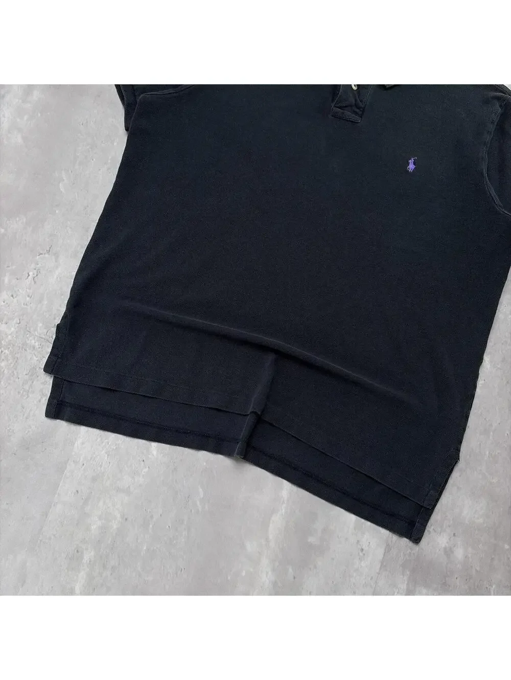Vintage Black Polo Ralph Lauren TCU Embroidered Polo Shirt